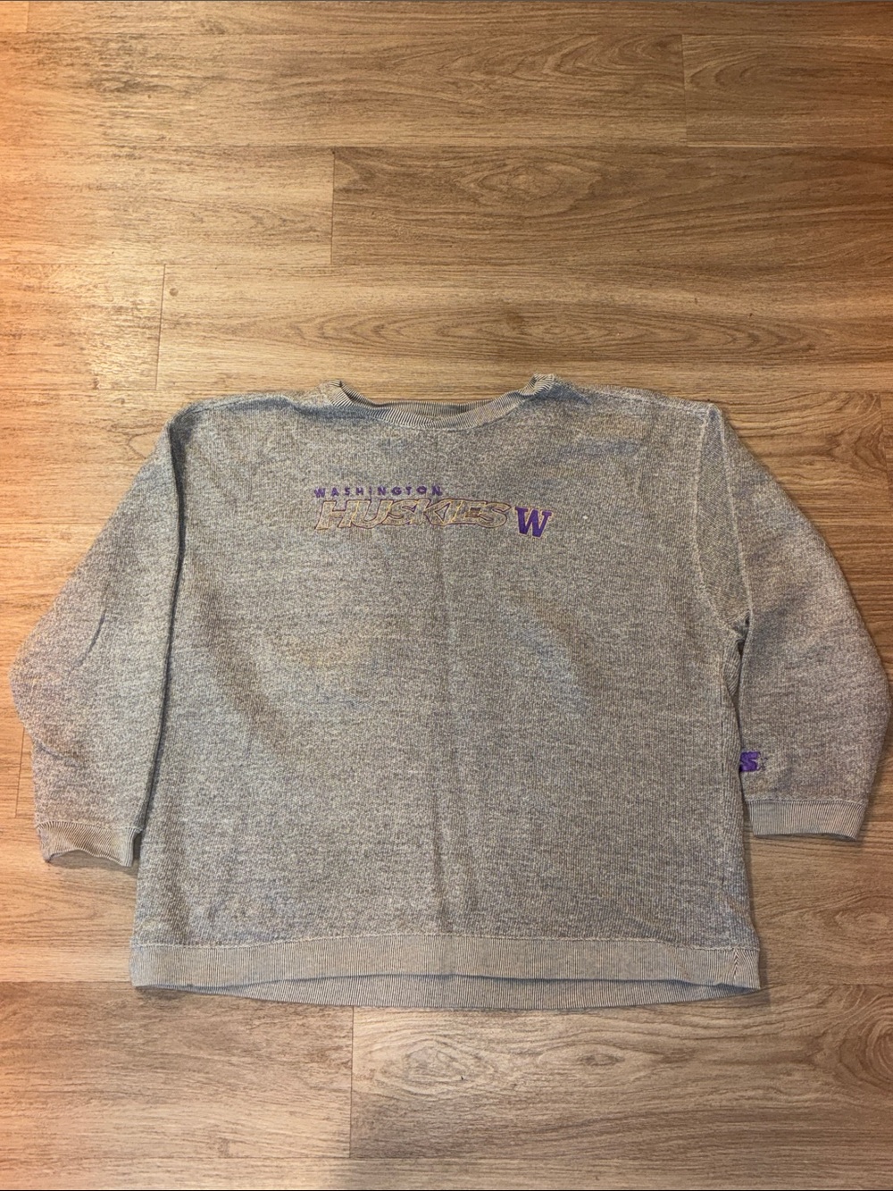 Starter Washington Huskies Gray Embroidered Crewneck Sweatshirt 2XL